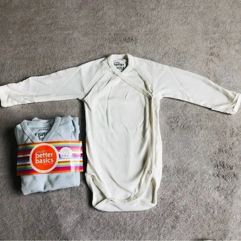 Under The Nile for Giggle Organic Cotton Long sleeve Baby Bodysuit Layette set